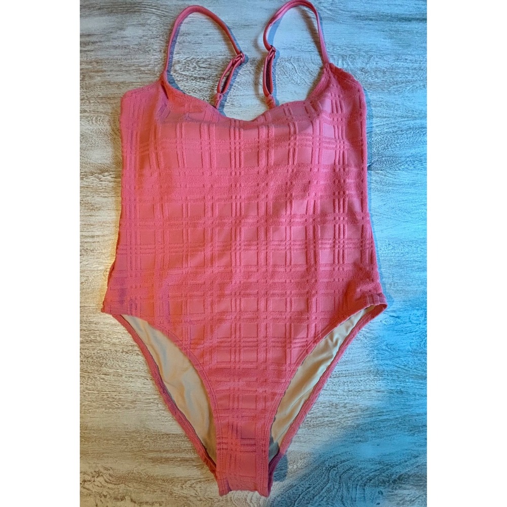 CLEARANCE! Cotton On XL Thin Strap Low Scoop One Piece Women Shell Pink - Picture 2 of 6